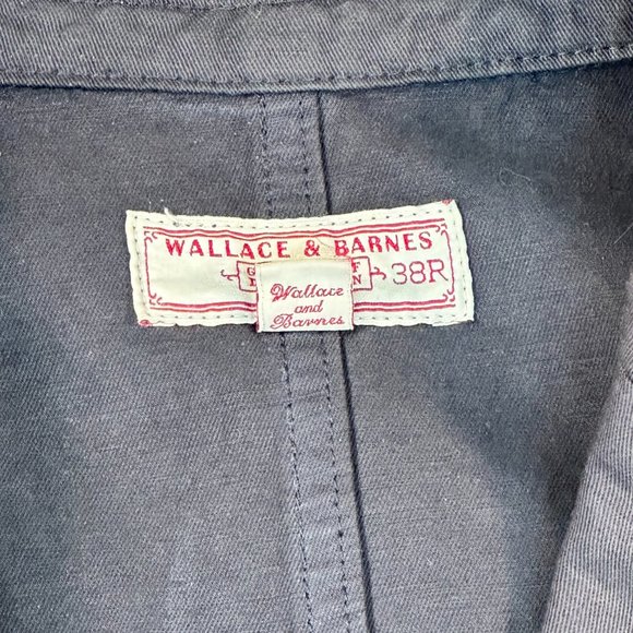 Wallace and Barnes Chore Blazer Slim Fit Cotton Linen Blend Navy Blue Size - Picture 8 of 12